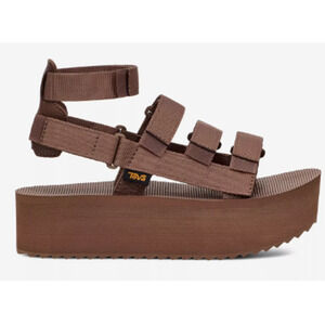 NEW IN BOX Teva Flatform Mevia, Taupe/Acorn, Women's 8